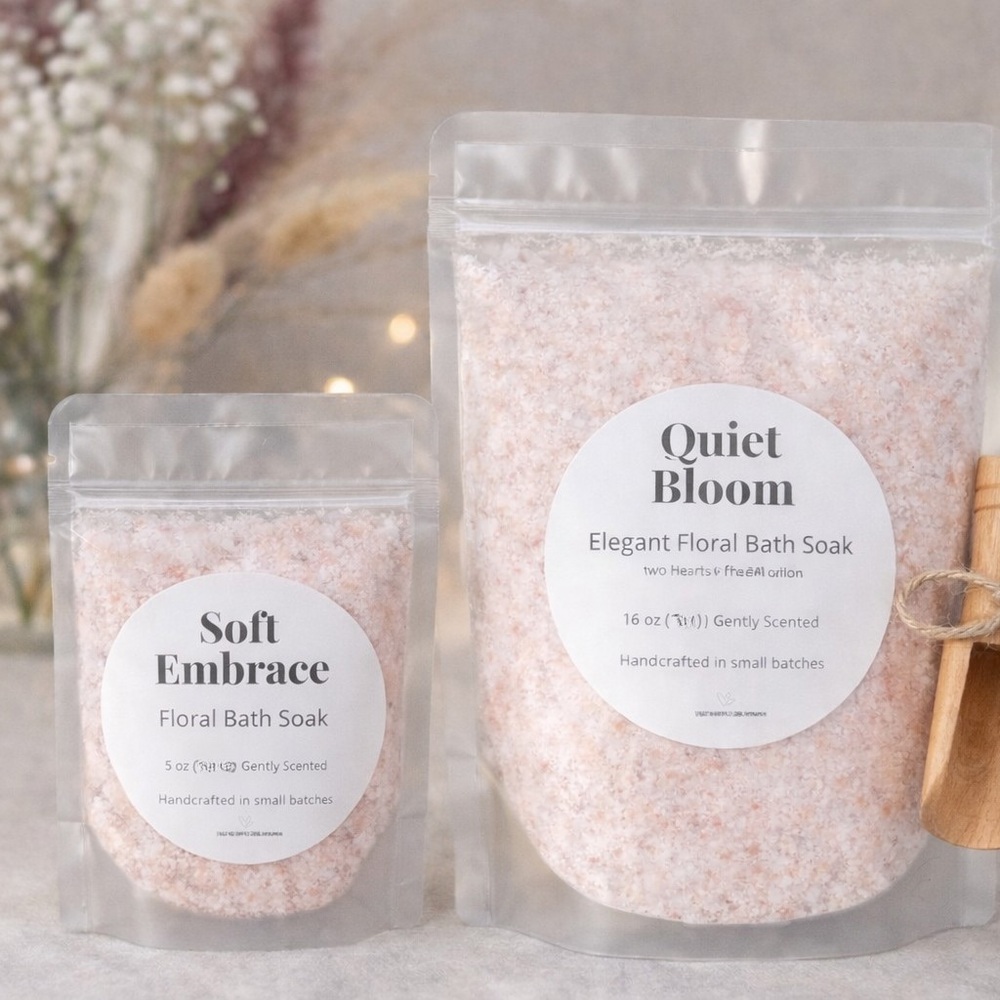 Small Cherry Blossom Bath Soak 5 oz Soft Embrace Fresh Cotton Spa Gift Relaxing - Picture 2 of 5
